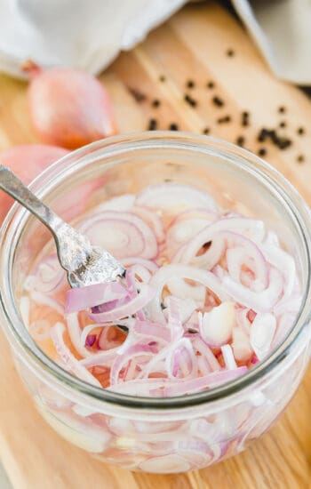 Pickled shallots.