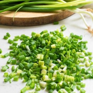 Green onions chopped into a fine dice.