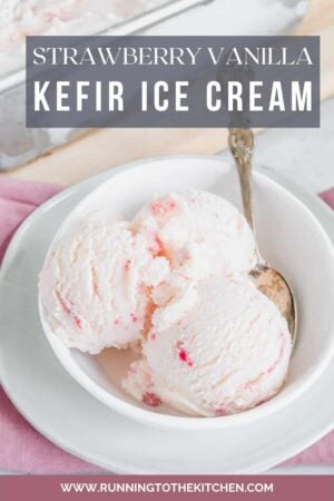 Strawberry kefir ice cream Pinterest image.