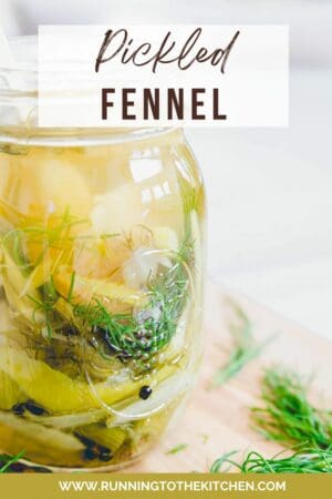 Quick pickled fennel in a jar.