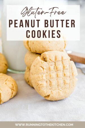 Gluten free peanut butter cookie pin image with text overlay.