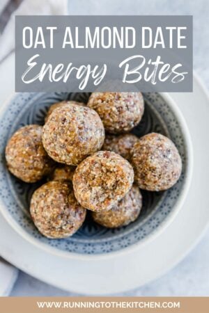 Oat almond date energy bites.