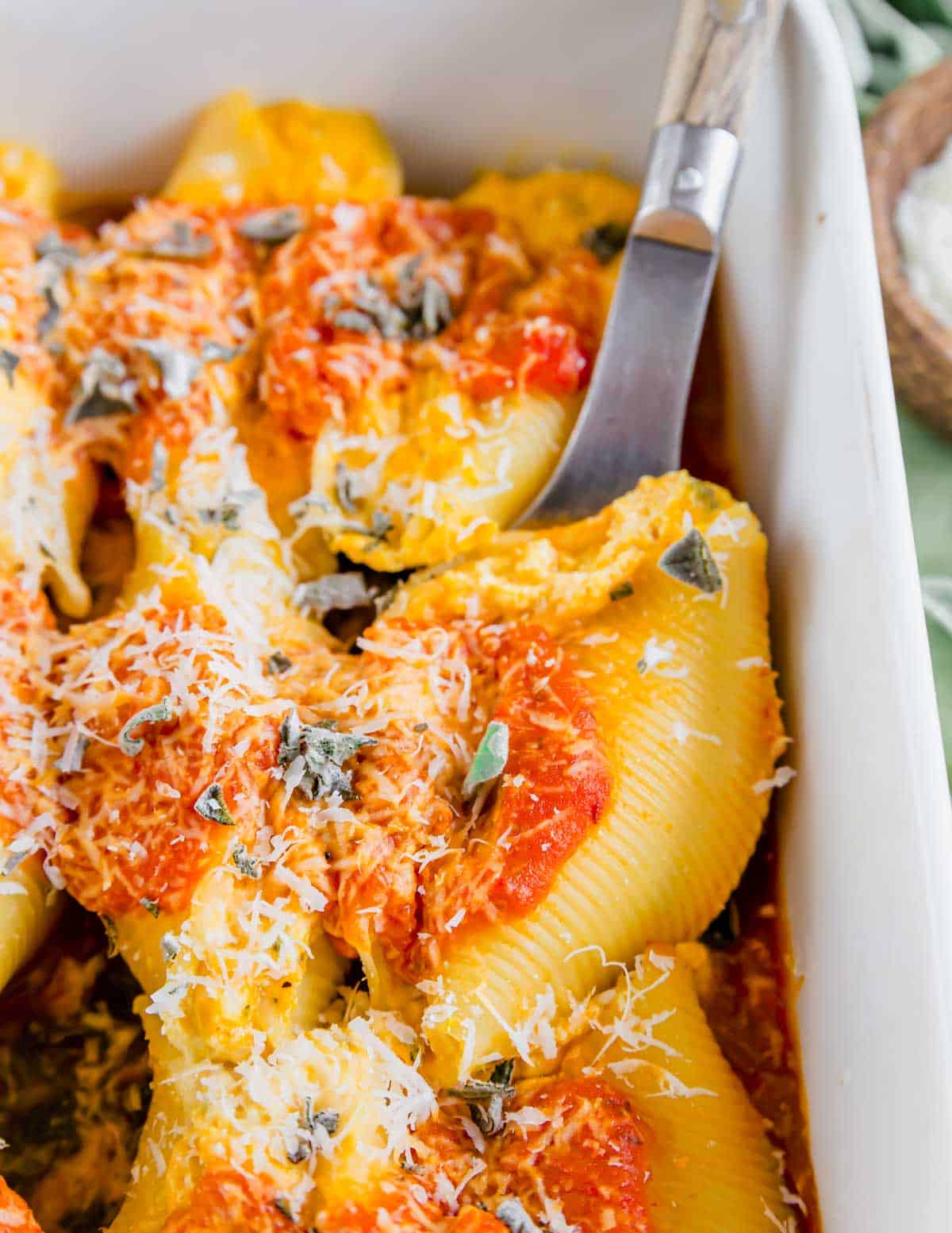 Pumpkin Stuffed Shells - Running to the Kitchen®