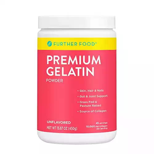 Further Food Premium Gelatin Powder | Grass-Fed, Pasture-Raised, Non-GMO, Paleo, Keto | Unflavored