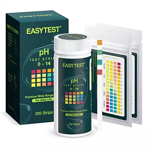 pH Test Strips - 200ct + 4 Colorimetric Blocks - Easy to Use and Wide Range pH Strips
