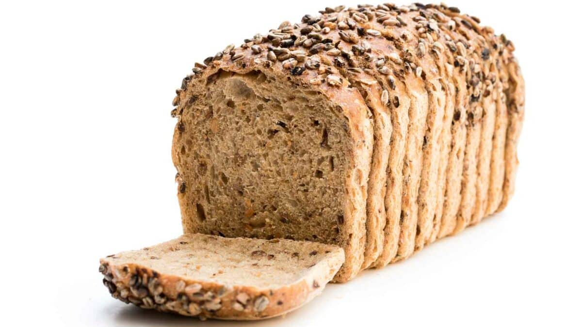 A loaf of bread with seeds on it.