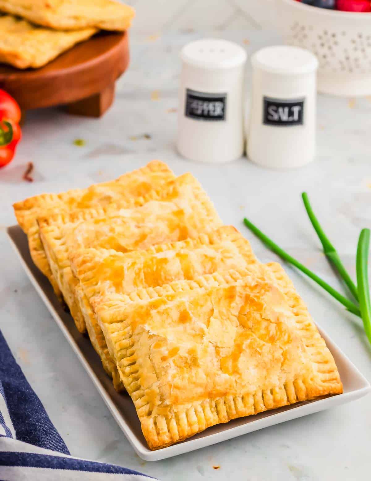 A plate of breakfast pies.