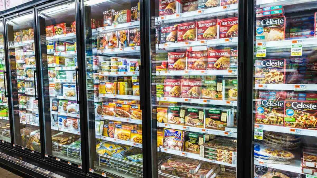 A grocery store with a lot of food in it.
