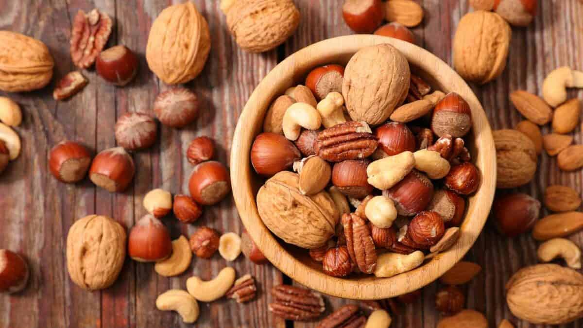 A bowl of mixed nuts.