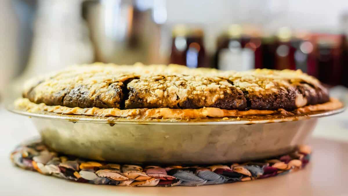 A pie in a pan.