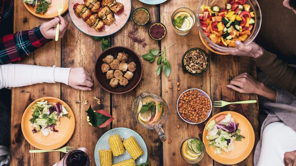 A table full of Amish kitchen secrets food.