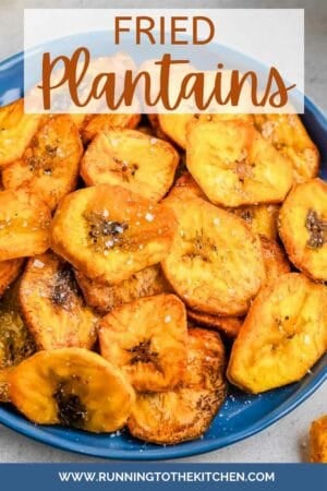 A plateful of fried plantains dusted with salt.