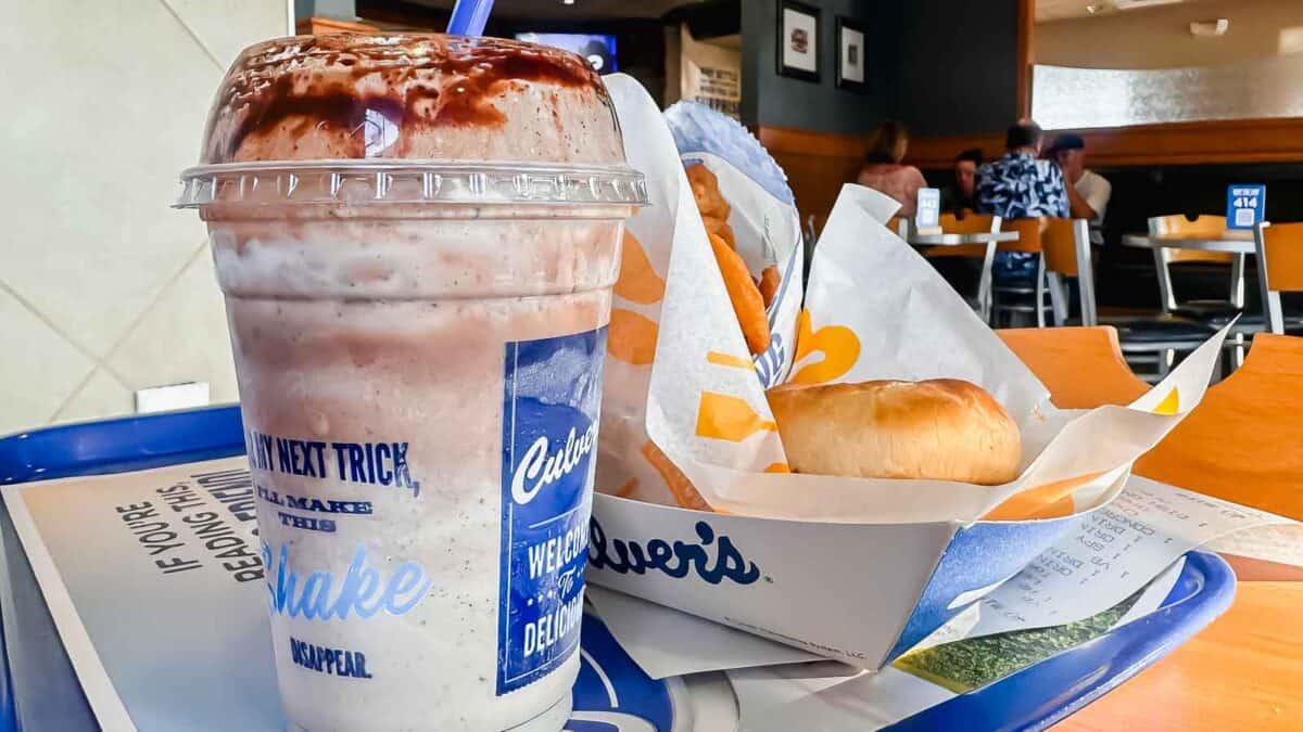 Culver's fast food on a tray in the fast food chain.