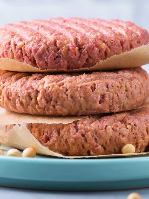 Burgers made from plant based meat.