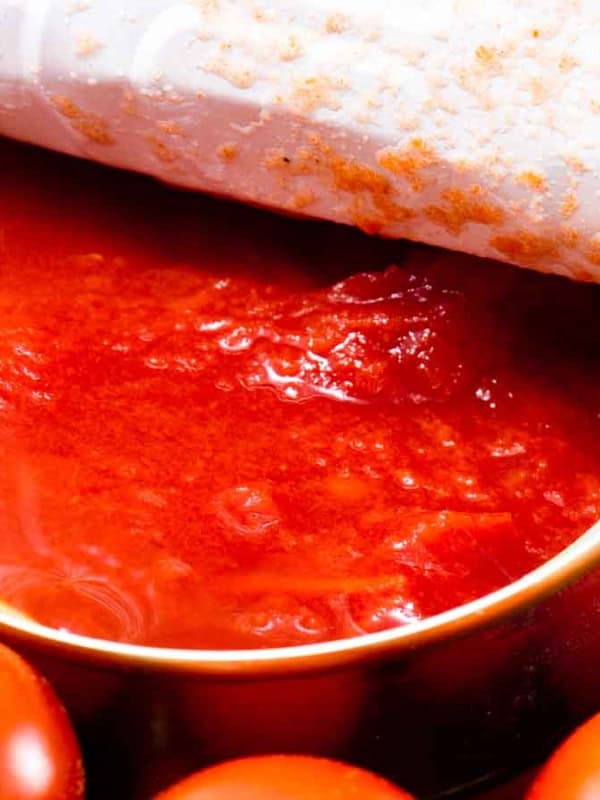 A can of whole peeled tomatoes.