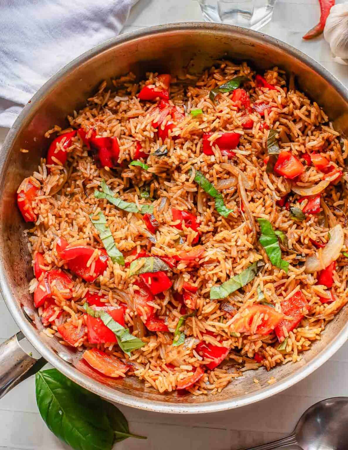 Basil Fried Rice - Running to the Kitchen®