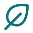 Teal icon of a single leaf.
